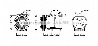 AVA QUALITY COOLING hyk124 -  Компрессор, кондиционер